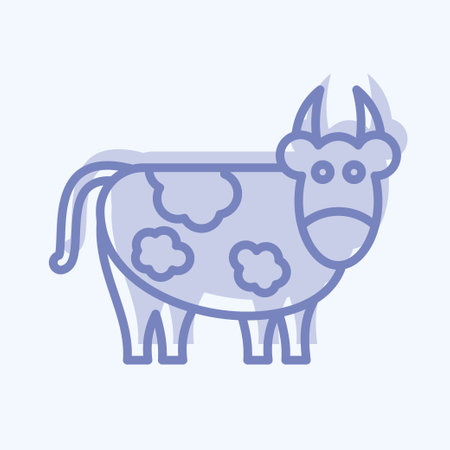 Icon Cow. related to Eid Al Adha symbol. Two Tone Style. simple design editable. simple illustrationのイラスト素材