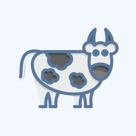 Icon Cow. related to Eid Al Adha symbol. Doodle Style. simple design editable. simple illustrationのイラスト素材