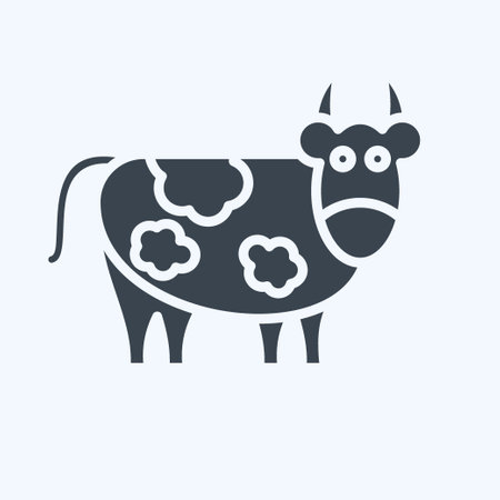 Icon Cow. related to Eid Al Adha symbol. glyph style. simple design editable. simple illustrationのイラスト素材