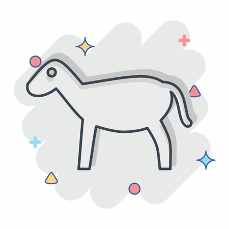 Icon Goat. related to Eid Al Adha symbol. Comic Style. simple design editable. simple illustrationのイラスト素材