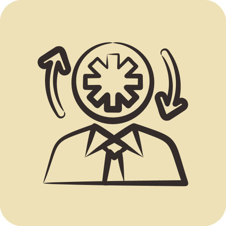 Icon Faster Thinking. related to Psychological symbol. glyph style. simple illustration. emotions, empathy, assistanceのイラスト素材