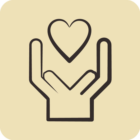 Icon Kind. related to Volunteering symbol. glyph style. Help and support. friendshipのイラスト素材