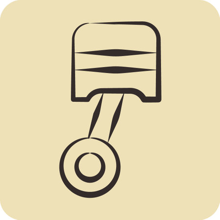 Icon Piston. related to Car Service symbol. Glyph Style. repairin. engine. simple illustrationのイラスト素材