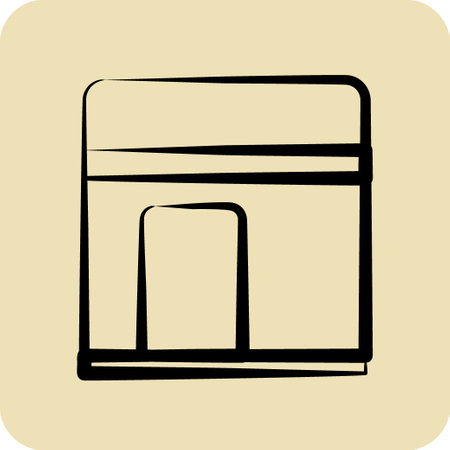 Icon Kaaba. related to Eid Al Adha symbol. glyph style. simple design editable. simple illustrationのイラスト素材