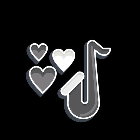 Icon Saxophone. related to Decoration symbol. glossy style. simple design editable. simple illustrationのイラスト素材