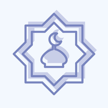Icon Rub El Harb. related to Eid Al Adha symbol. Two Tone Style. simple design editable. simple illustrationのイラスト素材