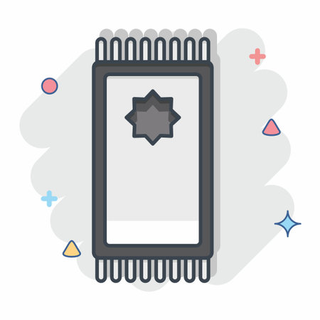 Icon Prayer Mat. related to Eid Al Adha symbol. Comic Style. simple design editable. simple illustrationのイラスト素材