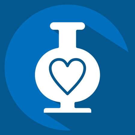 Icon Vase. related to Decoration symbol. long shadow style. simple design editable. simple illustrationのイラスト素材