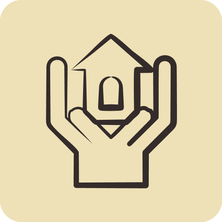 Icon Volunteeringless Shelter. related to Volunteering symbol. glyph style. Help and support. friendshipのイラスト素材