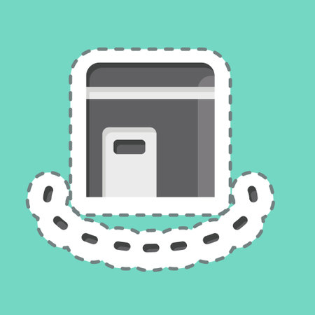 Sticker line cut Tawaf. related to Eid Al Adha symbol. simple design editable. simple illustrationのイラスト素材