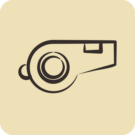 Icon Whistle. related to Sports Equipment symbol. hand drawn style. simple design editable. simple illustrationのイラスト素材