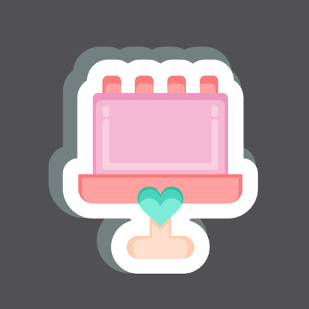 Sticker Cake. related to Decoration symbol. simple design editable. simple illustrationのイラスト素材