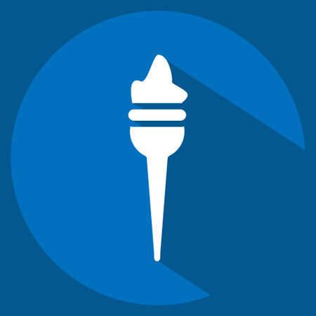 Icon Torch. related to Decoration symbol. long shadow style. simple design editable. simple illustrationのイラスト素材