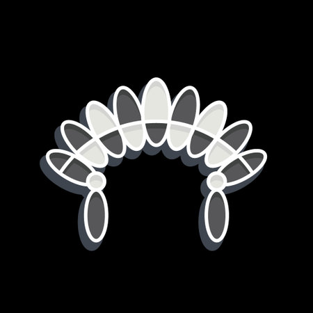 Icon Headdress 2. related to American Indigenous symbol. glossy style. simple design editableのイラスト素材