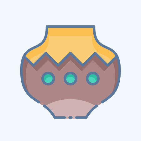 Icon Pot. related to American Indigenous symbol. doodle style. simple design editableのイラスト素材