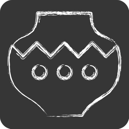 Icon Pot. related to American Indigenous symbol. chalk Style. simple design editableのイラスト素材