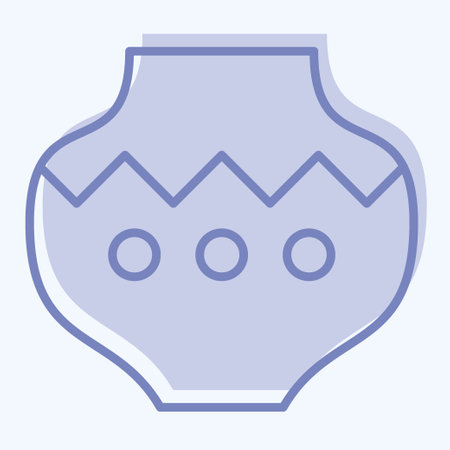 Icon Pot. related to American Indigenous symbol. two tone style. simple design editableのイラスト素材