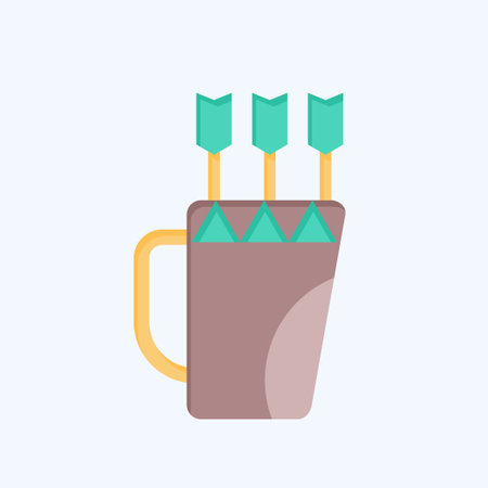 Icon Quiver. related to American Indigenous symbol. flat style. simple design editableのイラスト素材