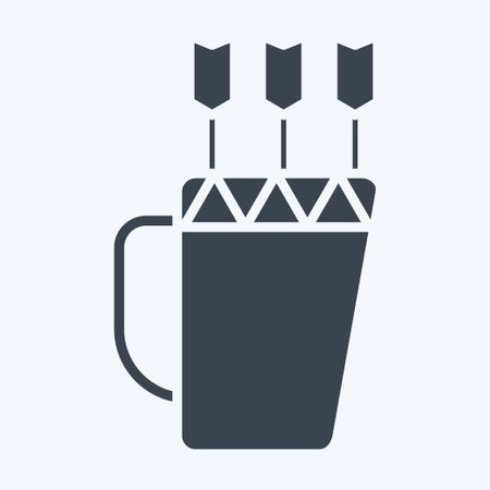 Icon Quiver. related to American Indigenous symbol. glyph style. simple design editableのイラスト素材