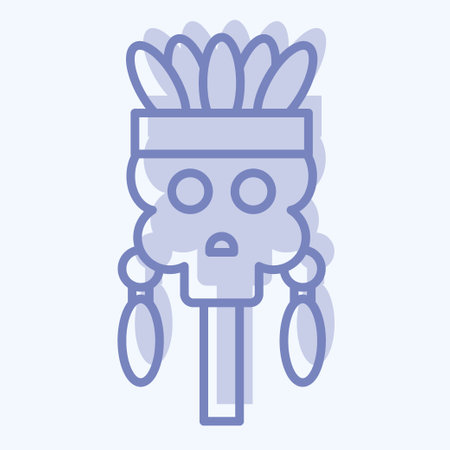 Icon Skull. related to American Indigenous symbol. two tone style. simple design editableのイラスト素材
