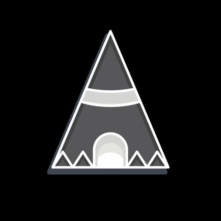 Icon Teepee. related to American Indigenous symbol. glossy style. simple design editableのイラスト素材