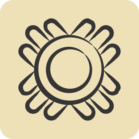 Icon Symbol. related to American Indigenous symbol. hand drawn style. simple design editableのイラスト素材