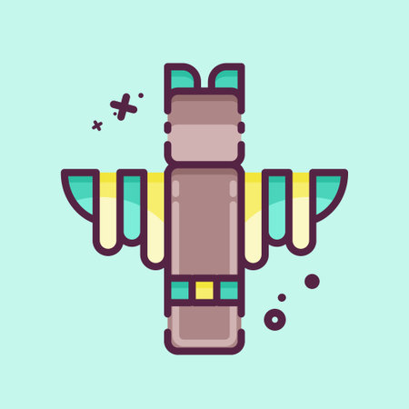 Icon Totem. related to American Indigenous symbol. MBE style. simple design editableのイラスト素材