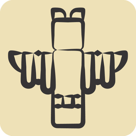 Icon Totem. related to American Indigenous symbol. hand drawn style. simple design editableのイラスト素材