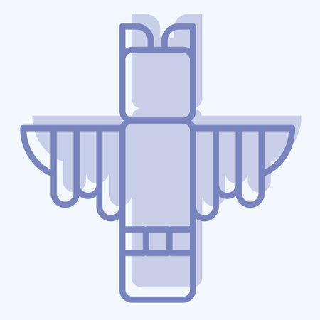 Icon Totem. related to American Indigenous symbol. two tone style. simple design editableのイラスト素材