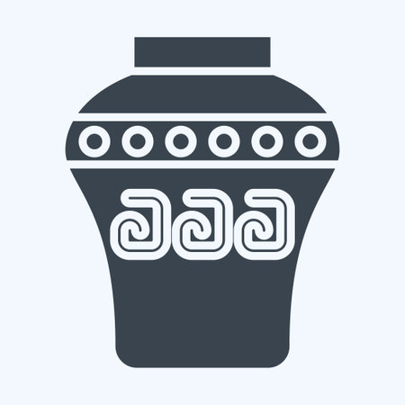 Icon Vase. related to American Indigenous symbol. glyph style. simple design editableのイラスト素材