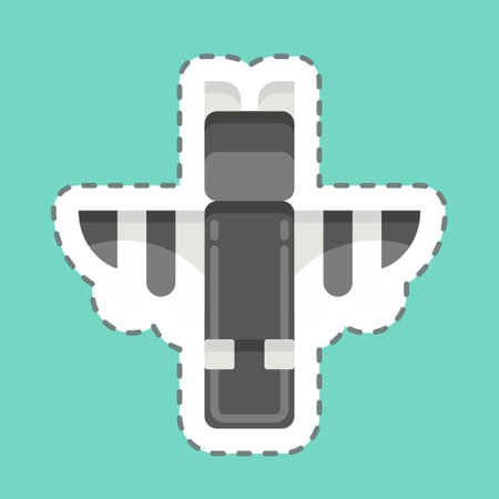 Sticker line cut Totem. related to American Indigenous symbol. simple design editableのイラスト素材
