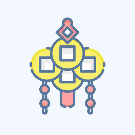 Icon Amulet. related to Chinese New Year symbol. doodle style. simple design editableのイラスト素材