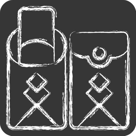 Icon Angpao. related to Chinese New Year symbol. chalk Style. simple design editableのイラスト素材