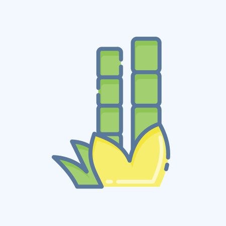 Icon Bamboo. related to Chinese New Year symbol. doodle style. simple design editableのイラスト素材