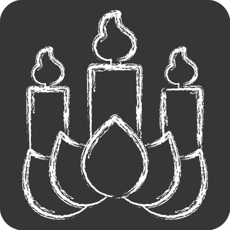 Icon Candle. related to Chinese New Year symbol. chalk Style. simple design editableのイラスト素材