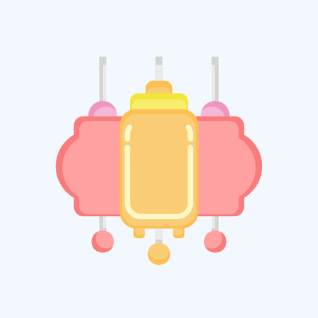 Icon Lantern. related to Chinese New Year symbol. flat style. simple design editableのイラスト素材