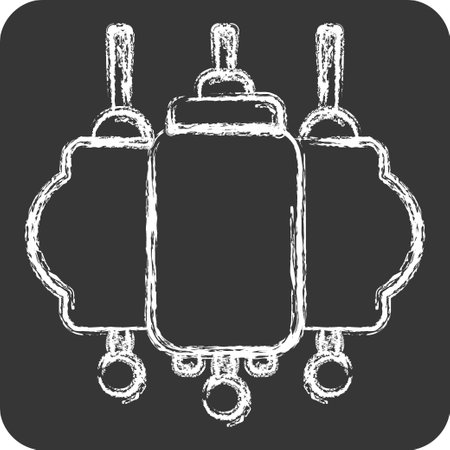 Icon Lantern. related to Chinese New Year symbol. chalk Style. simple design editableのイラスト素材