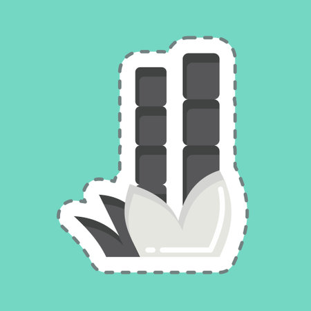 Sticker line cut Bamboo. related to Chinese New Year symbol. simple design editableのイラスト素材