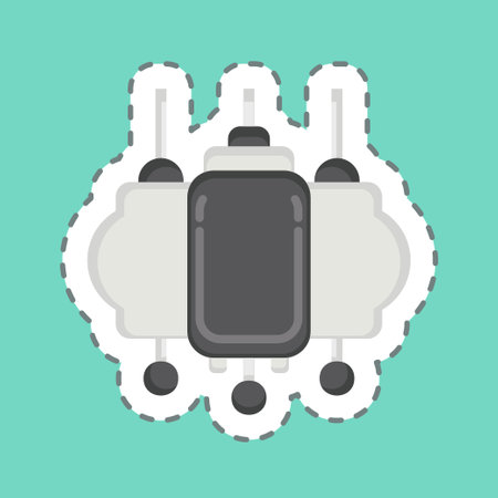 Sticker line cut Lantern. related to Chinese New Year symbol. simple design editableのイラスト素材