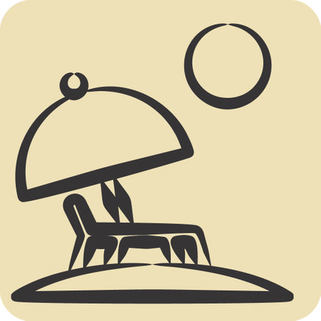 Icon Beach. related to Hawaii symbol. hand drawn style. simple design editable. vectorのイラスト素材