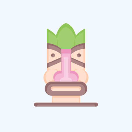 Icon Hawaiian Statue. related to Hawaii symbol. flat style. simple design editable. vectorのイラスト素材