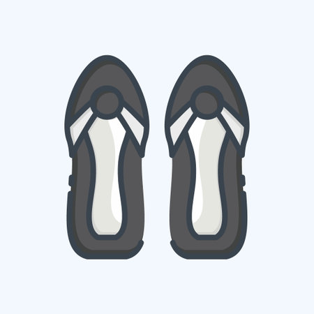 Icon Sandals. related to Hawaii symbol. doodle style. simple design editable. vectorのイラスト素材