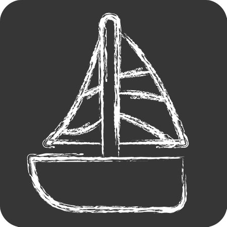 Icon Sailing. related to Hawaii symbol. chalk Style. simple design editable. vectorのイラスト素材