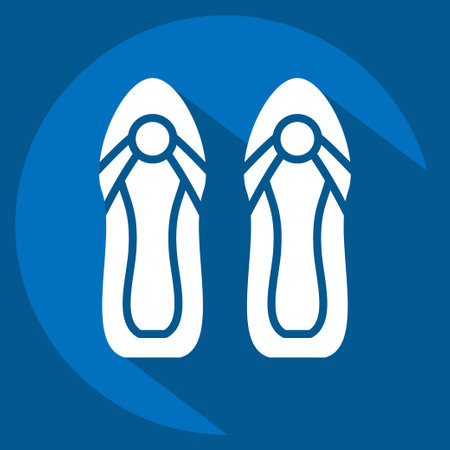 Icon Sandals. related to Hawaii symbol. long shadow style. simple design editable. vectorのイラスト素材