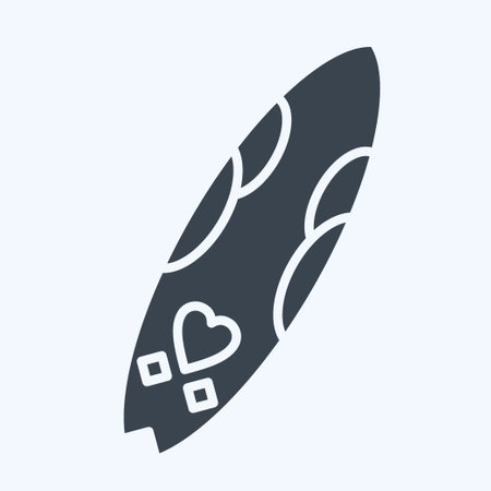 Icon Surf Board. related to Hawaii symbol. glyph style. simple design editable. vectorのイラスト素材