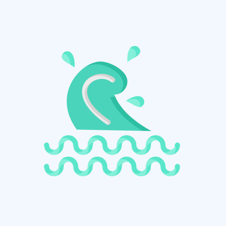 Icon Wave. related to Hawaii symbol. flat style. simple design editable. vector