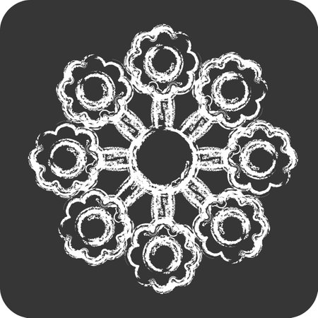Icon Lantanas. related to Flowers symbol. chalk Style. simple design editable. simple illustrationのイラスト素材