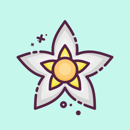 Icon Jasmine. related to Flowers symbol. MBE style. simple design editable. simple illustrationのイラスト素材