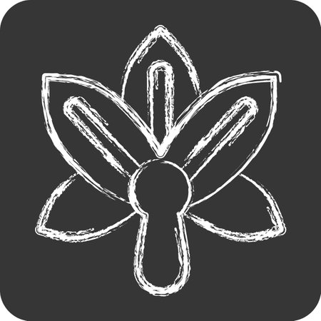 Icon Orchid. related to Flowers symbol. chalk Style. simple design editable. simple illustrationのイラスト素材