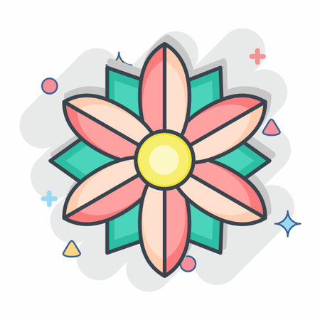 Icon Poinsettia. related to Flowers symbol. comic style. simple design editable. simple illustrationのイラスト素材